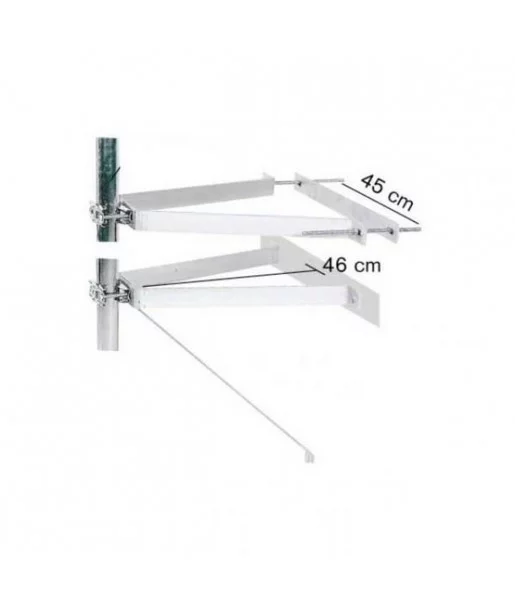 Fixation murale 800872 46 cm Pour mât de 25 x 50 mm