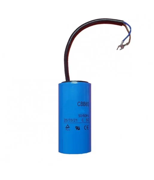 Condensateur De Démarrage 22µF 450VAC BeMatik - Pour Moteurs Électroménagers, Fixation Par Vis, Terminaux Faston 6.35mm