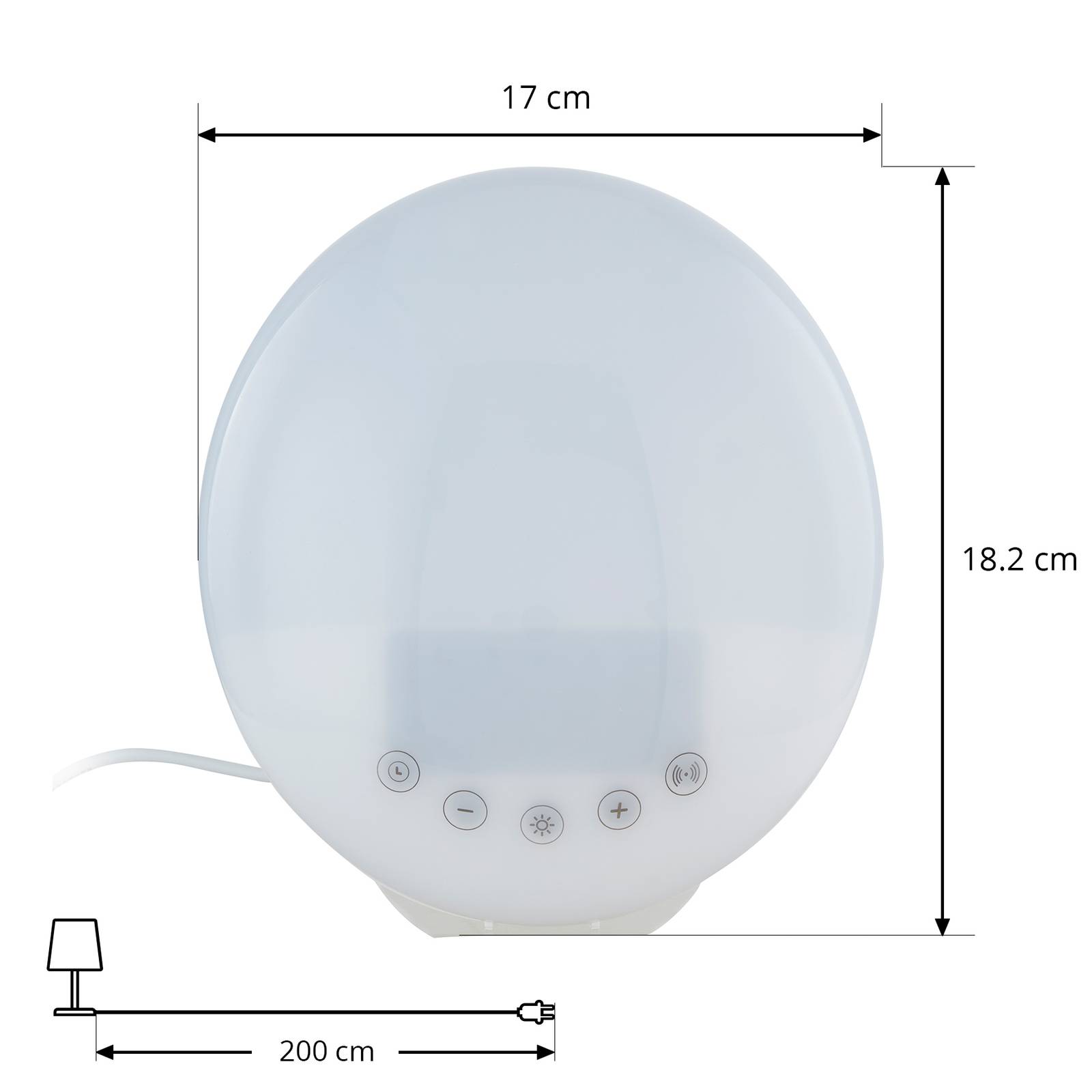 Prios Helinova réveil lumière WiFi, radio FM, RVB