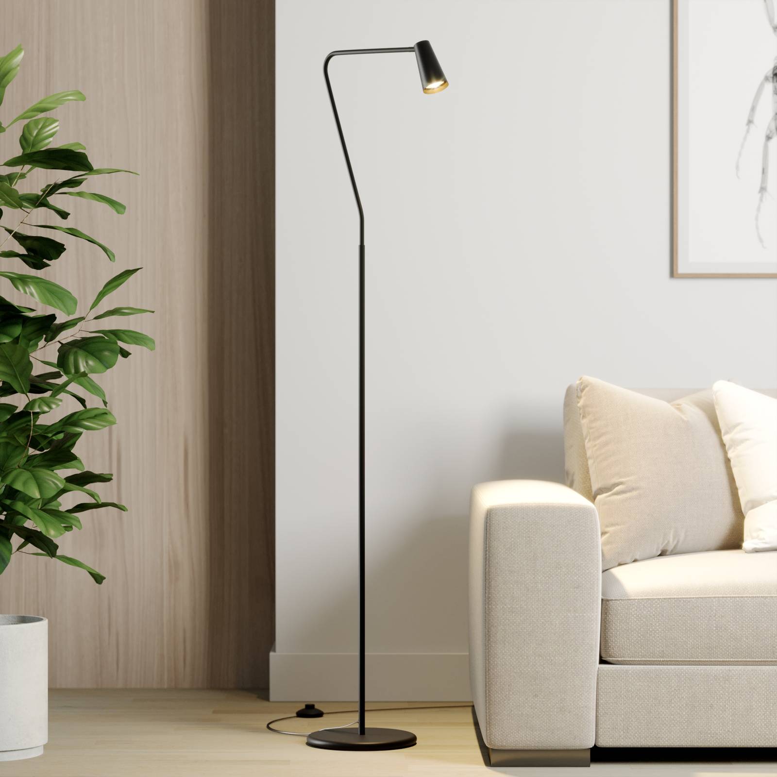 Lampada da pavimento crema e oro 73 cm Mures