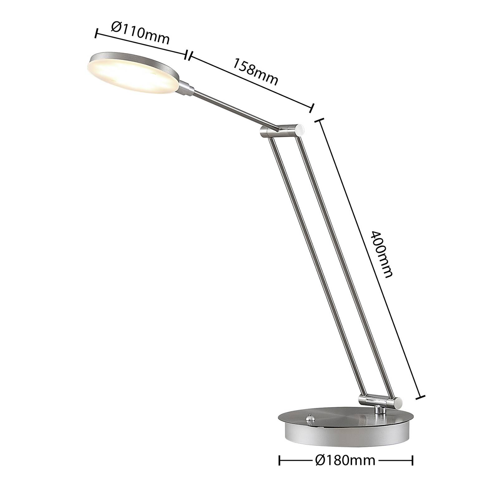 Lindby Janea LED, lampada da tavolo ricaricabile, grigio-blu