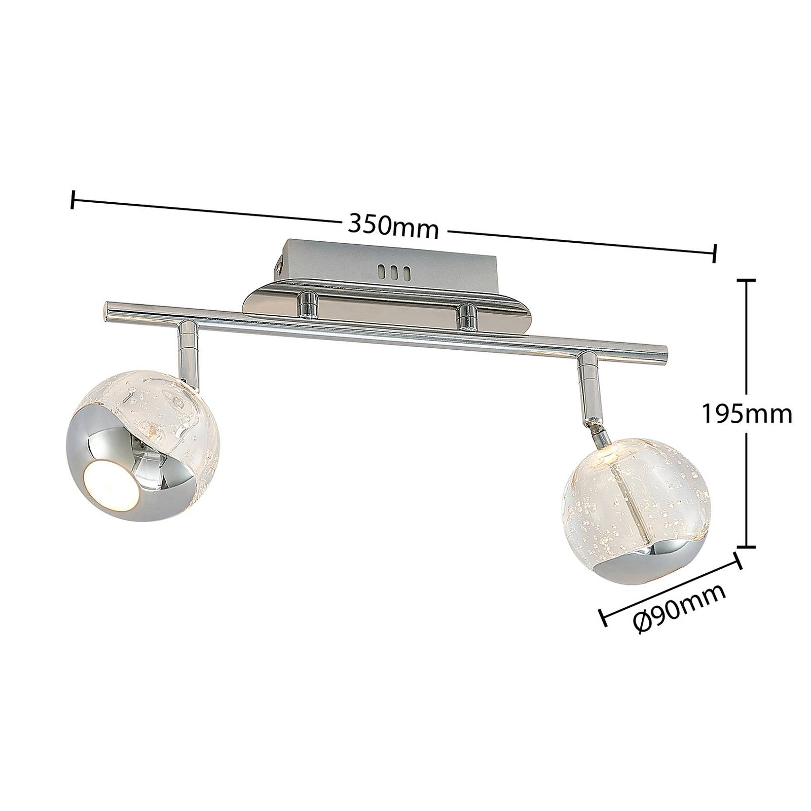 Lucande Kilio faretto LED soffitto, 5 luci, cromo