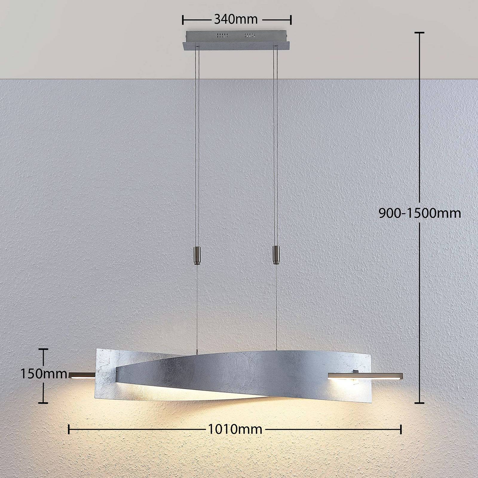 Lampada LED a sospensione Marija verticale dorata