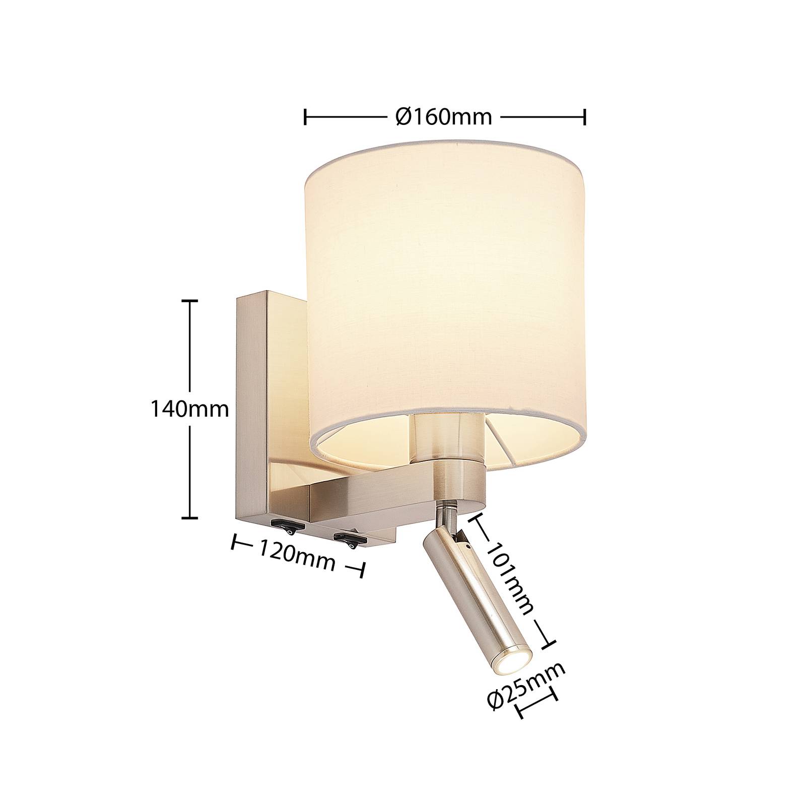 Lampada da lettura a parete con USB BASKOP - 6W -verticale