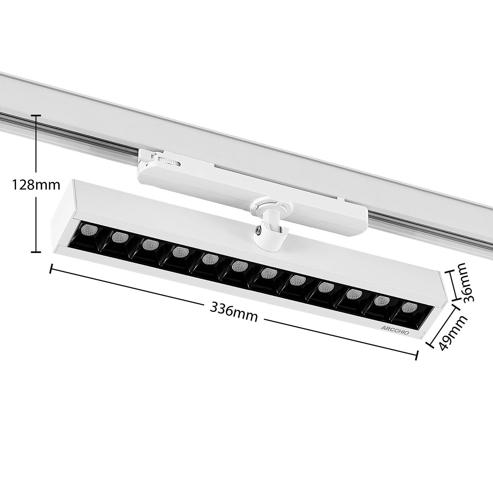 Arcchio Millay spot LED da binario, bianco 4.000K