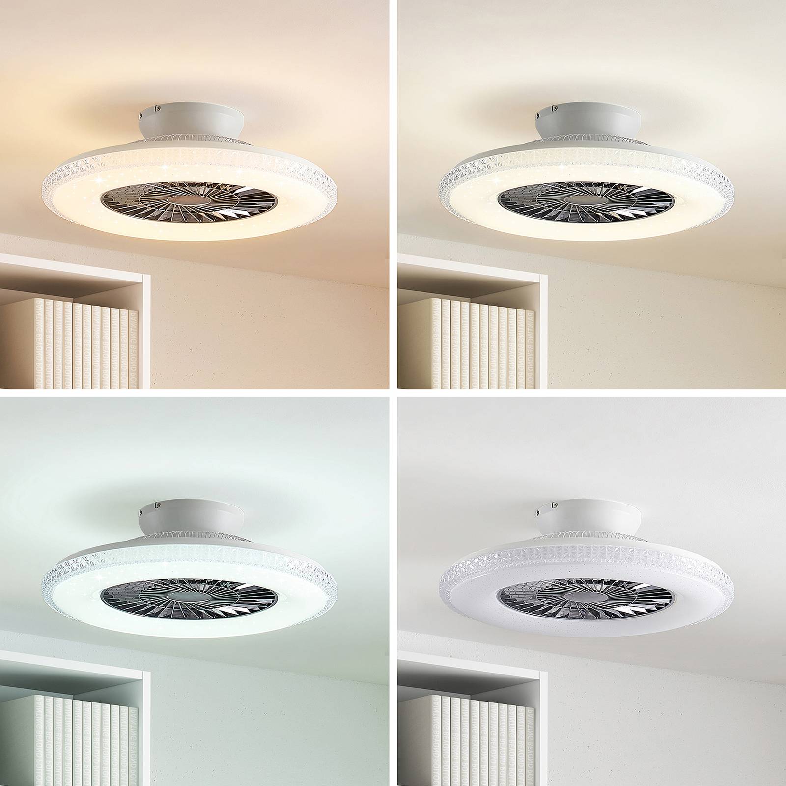 Lampada da soffitto ventilatore da soffitto con illuminazione plafoniera  silenziosa con ventola camera da letto, funzione memoria raffreddamento  commutabile gradualmente, LED PxH 30x12 cm