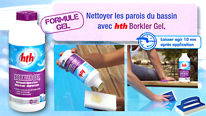 Nettoyant ligne d'eau et parois piscine hth borkler