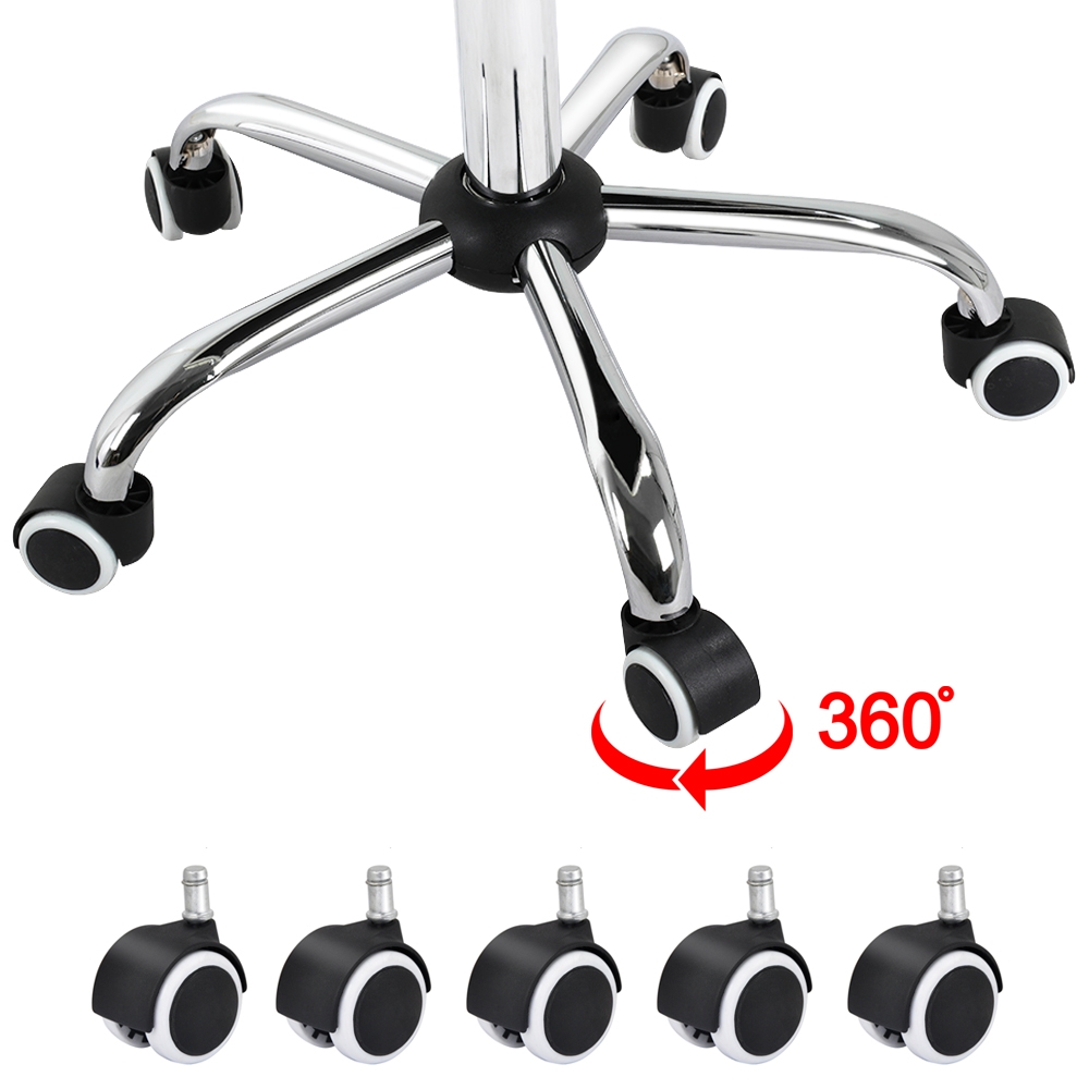 Yaheetech Sedia Da Scrivania Cameretta A Rotelle Girevole Da Ufficio Imbottita Ergonomica In Ecopelle E Acciaio Altezza Regolabile Bianca -Armonia Casa