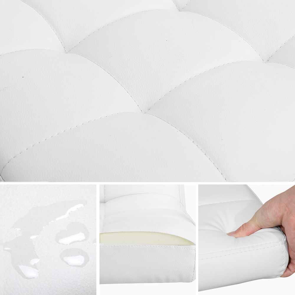 Yaheetech Sedia Da Scrivania Cameretta A Rotelle Girevole Da Ufficio Imbottita Ergonomica In Ecopelle E Acciaio Altezza Regolabile Bianca -Armonia Casa