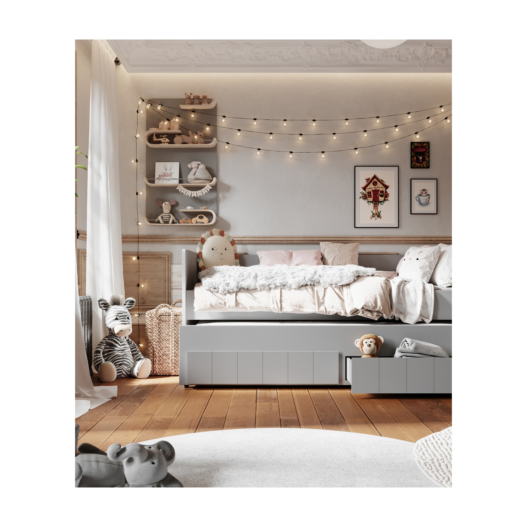 Table de chevet enfant blanc
