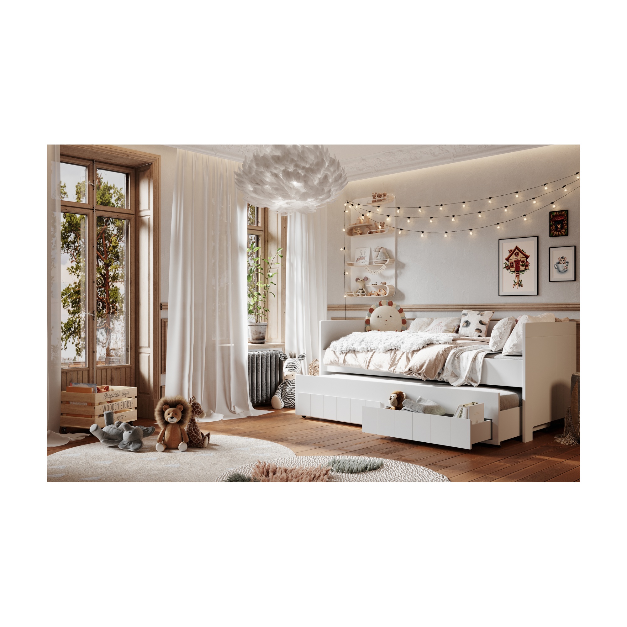 Table de chevet enfant blanc