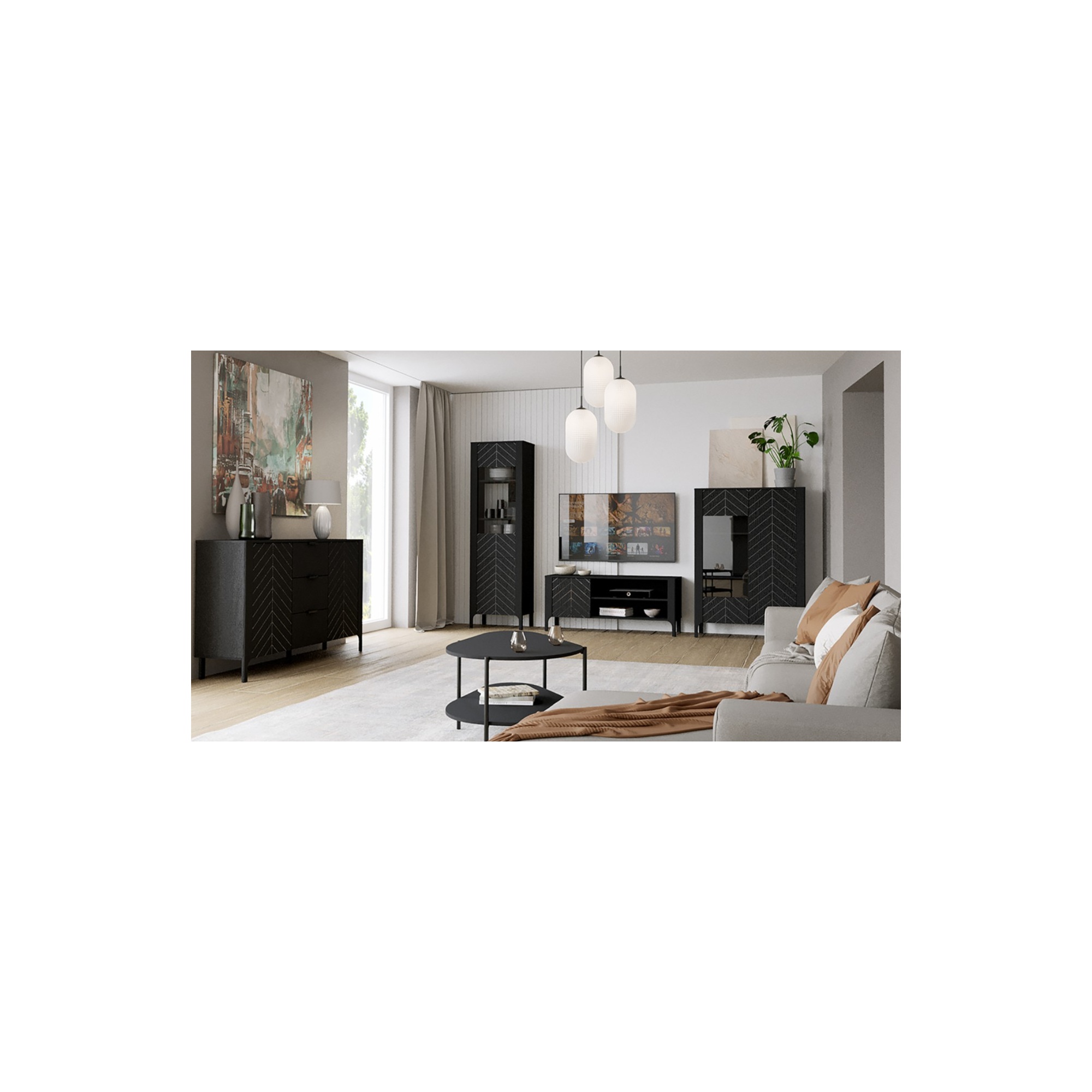 Raumhirsch Table basse MALUMI 65x45x90 cm Avec rangement noir – détail 1