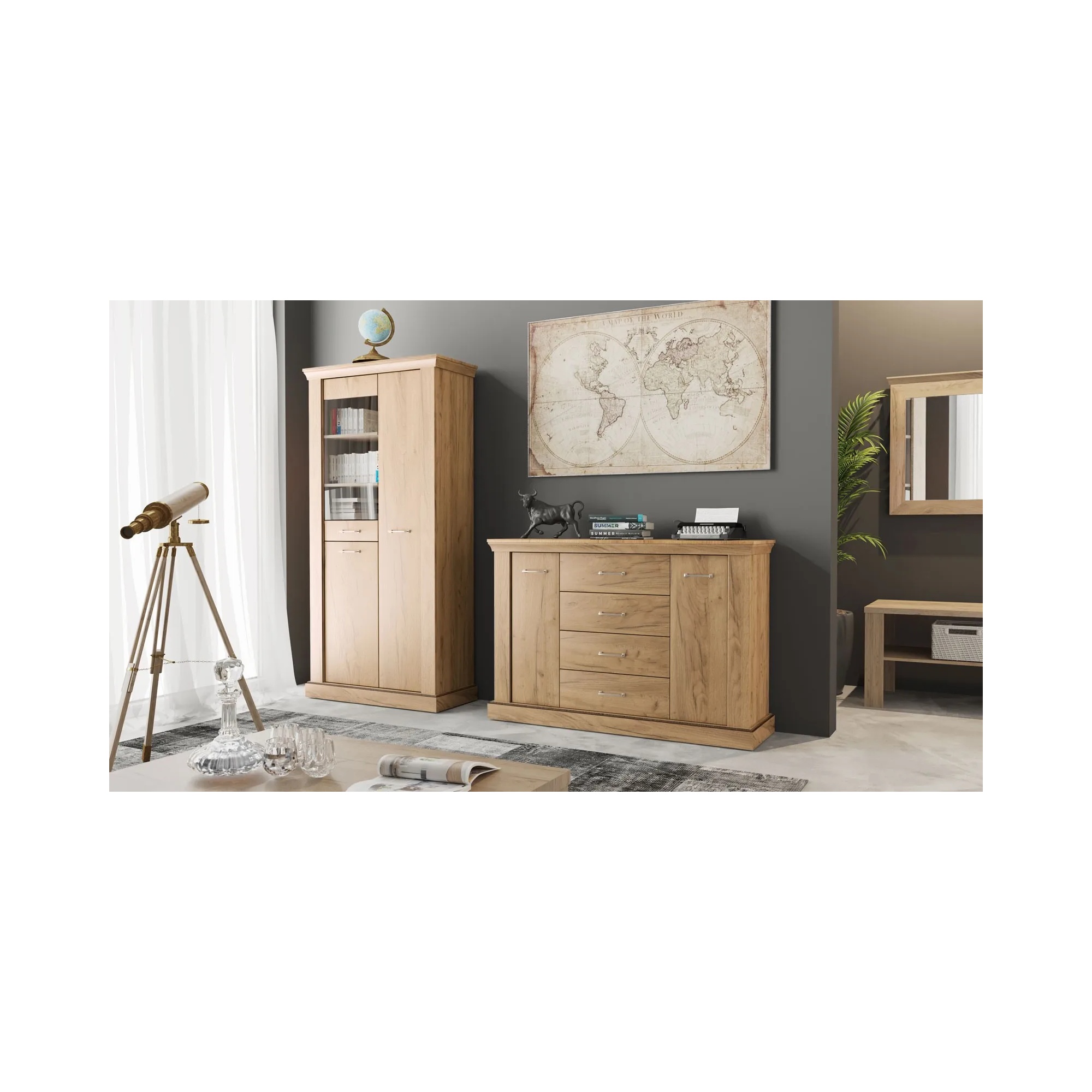 Raumhirsch Étagère murale ANTICA 18x32x120 cm kraft doré – détail 1