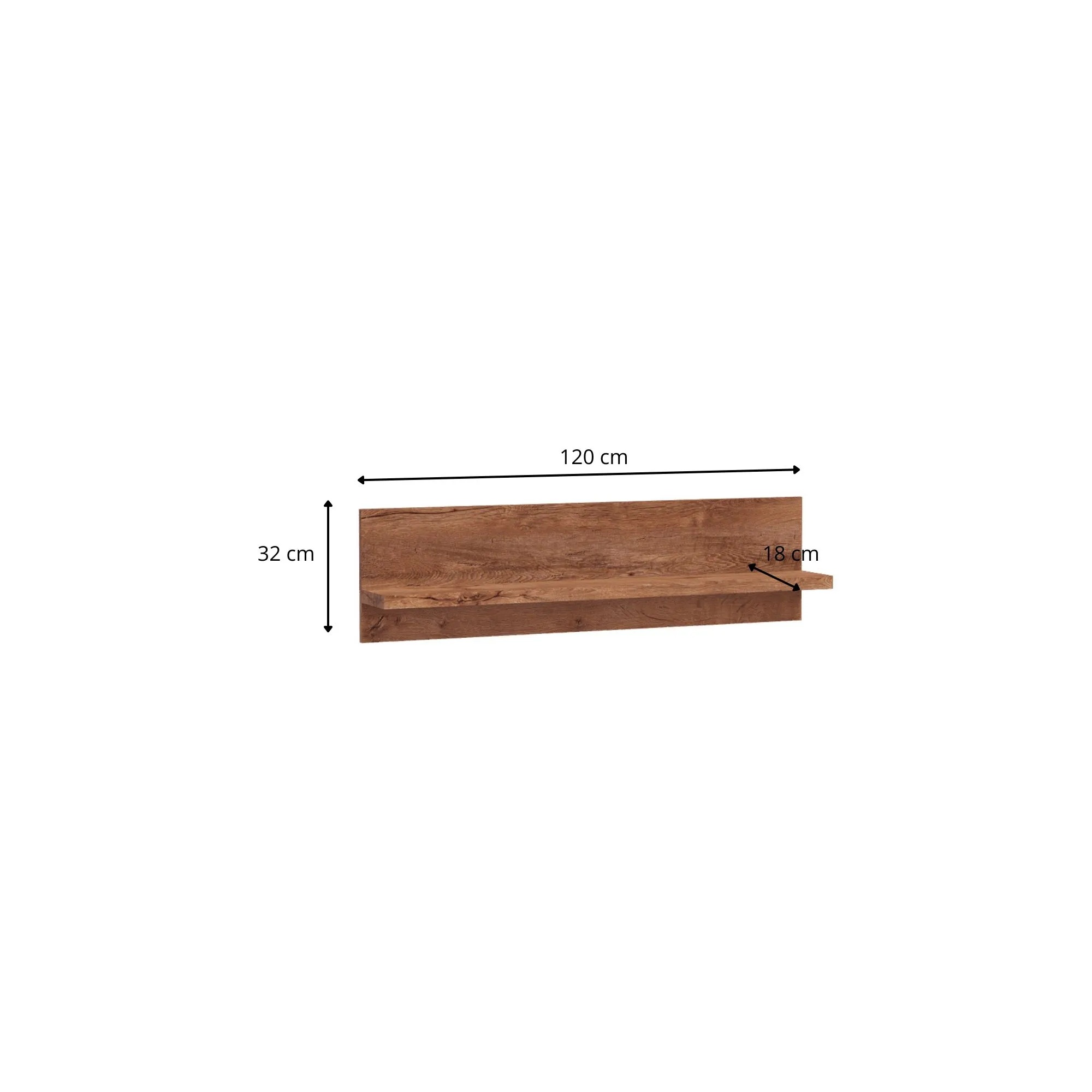 Raumhirsch Étagère murale INDIANAPOLIS 18x32x120 cm Avec rangement kraft weiß – détail 2