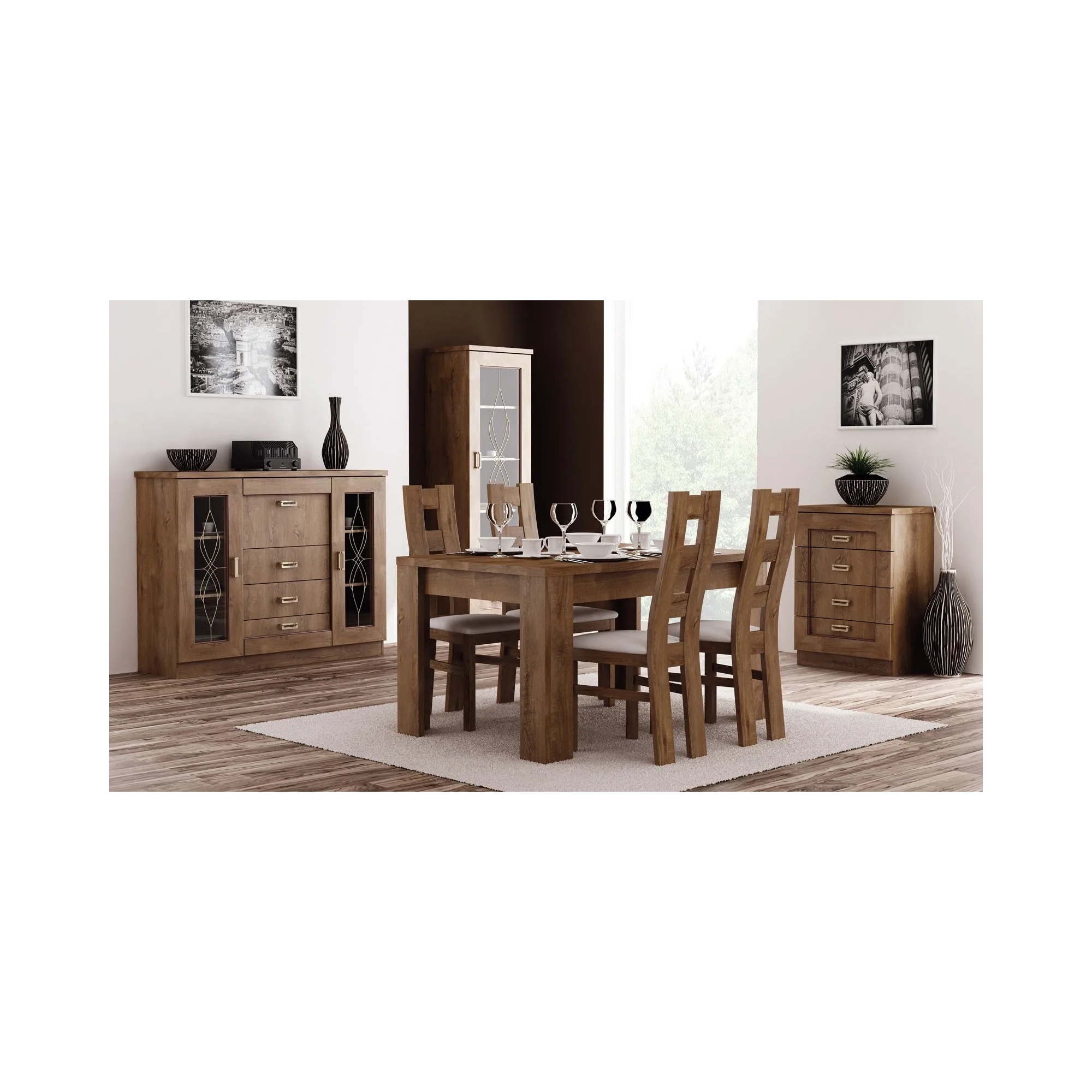 Raumhirsch Table basse 60x60x120 cm Avec rangement lefkas chêne – détail 1