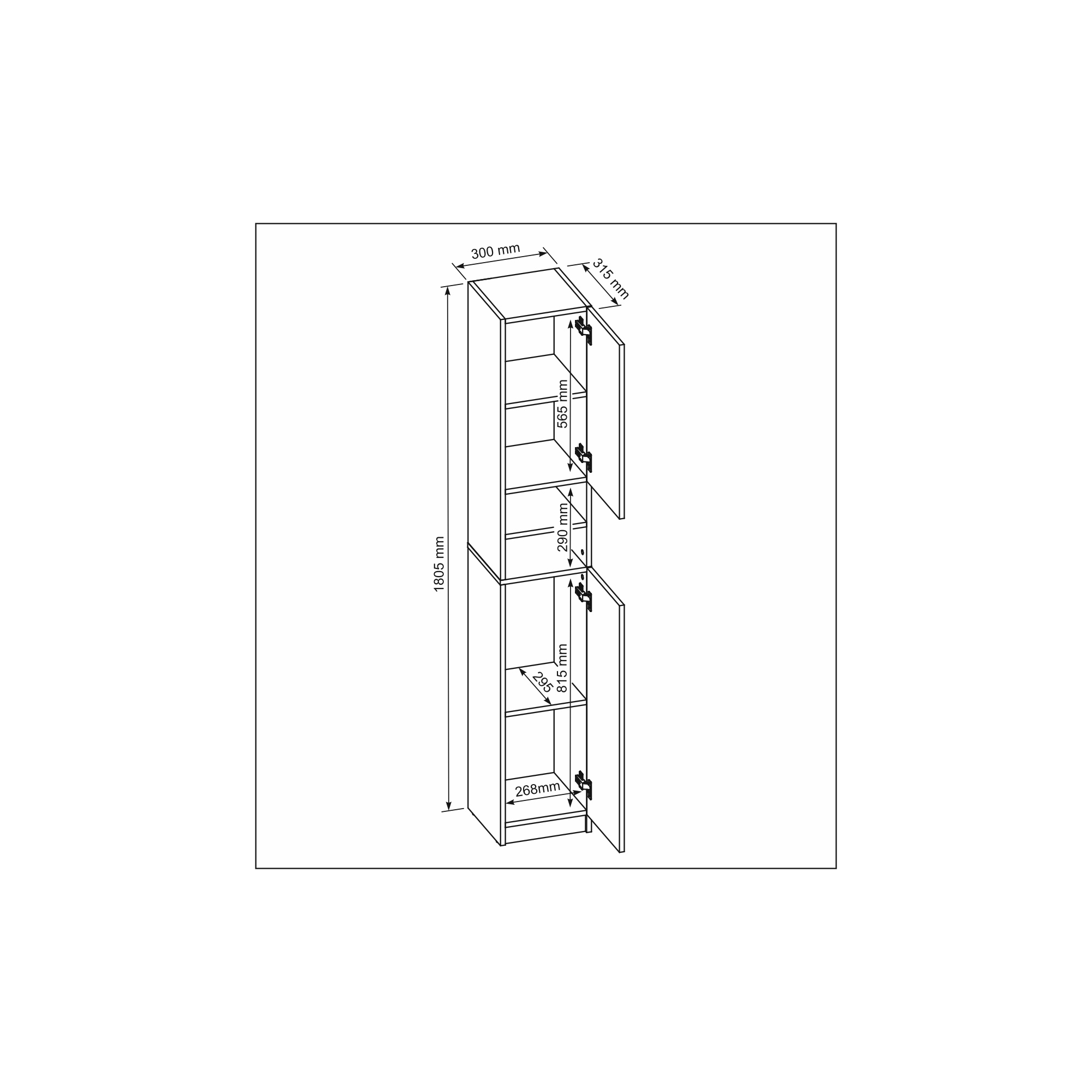 Raumhirsch – Badezimmer-Hochschrank – 30 cm – moderne Ausführung – Detailansicht 2