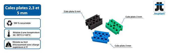Seau de 3 x 100 cales plates universelles