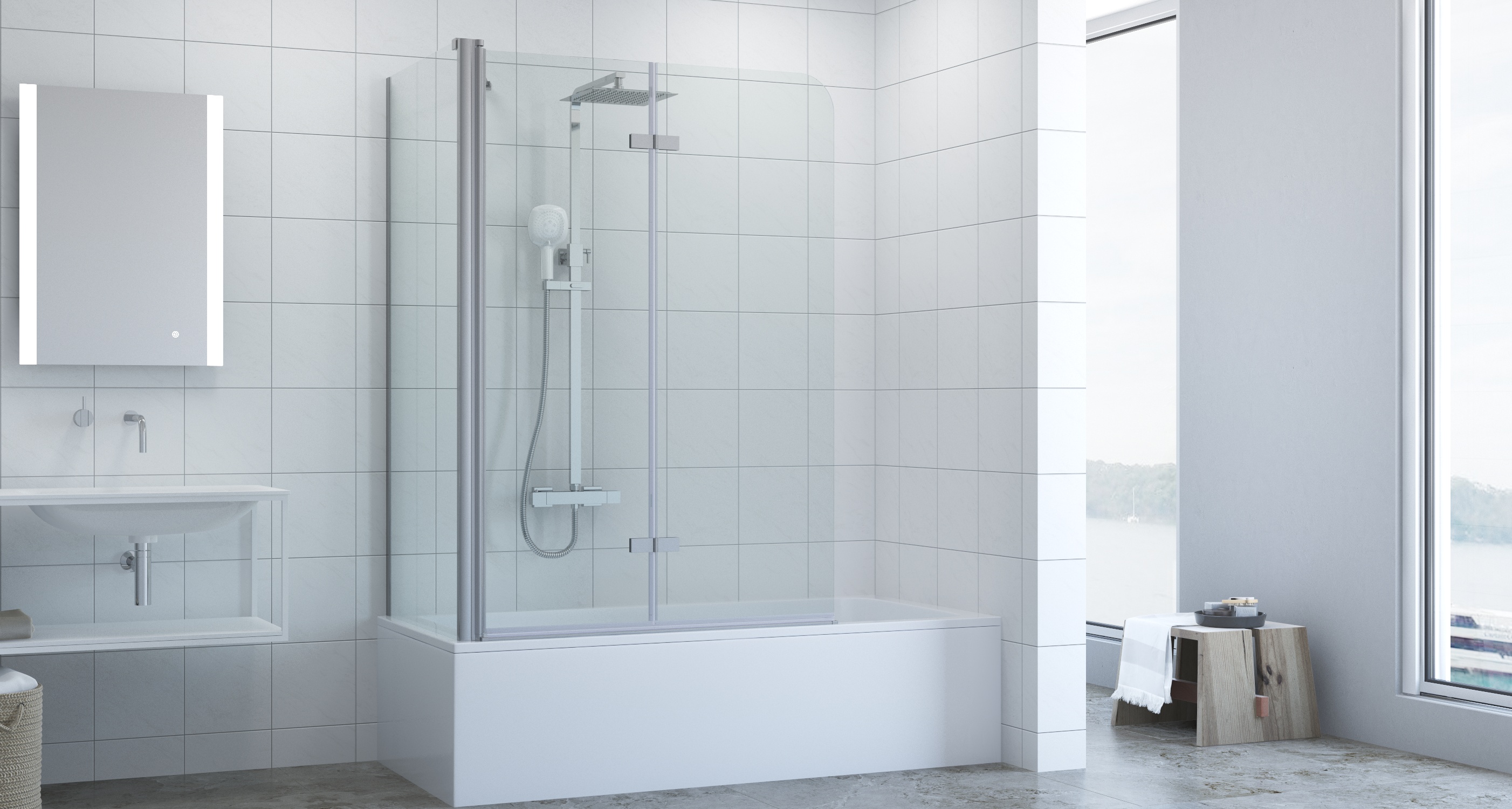 aquabatos badewannenaufsatz mit seitenwand