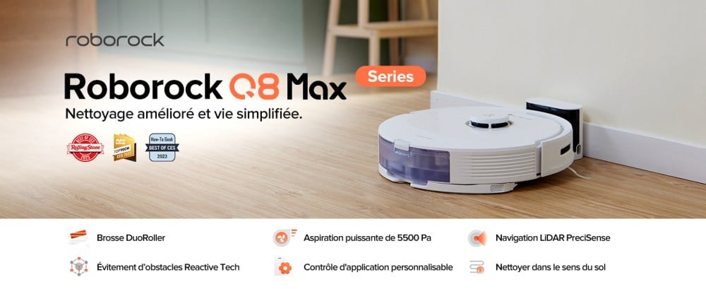 Roborock S8 - Aspirateur Robot laveur - Robot Aspirateur connecté Wifi -  Brosse Duoroller - 6000Pa - Blanc - Cdiscount Electroménager