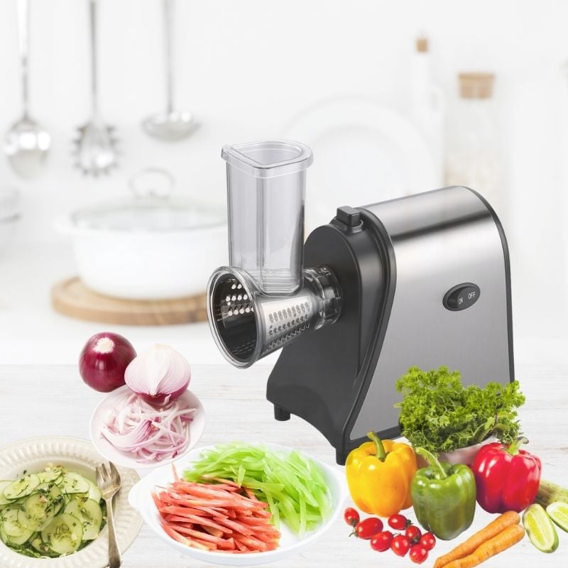 Coupe-légumes Multifonction Électrique Professionnel, Râpe Trancheuse à Salade, Découper Légumes Avec 4 Cônes En Inox Noir -Petit Électroménager AAHKMJXYDAFdJAOAIMEbOAchxxmgmvIItZS6o7wq5RbzOezTYu Su7VNV