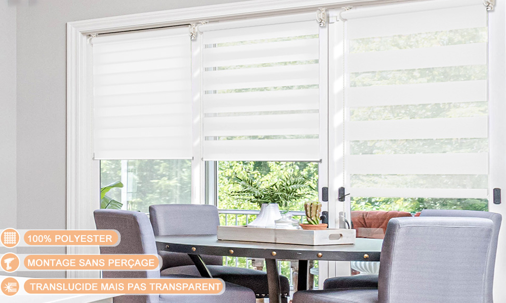 Sekey Store Plissé De Qualité Supérieure - Sans Perçage - 45 X 150 Cm - Store Vénitien Pour Fenêtre Et Porte - Protection Solaire - Opaque - Blanc