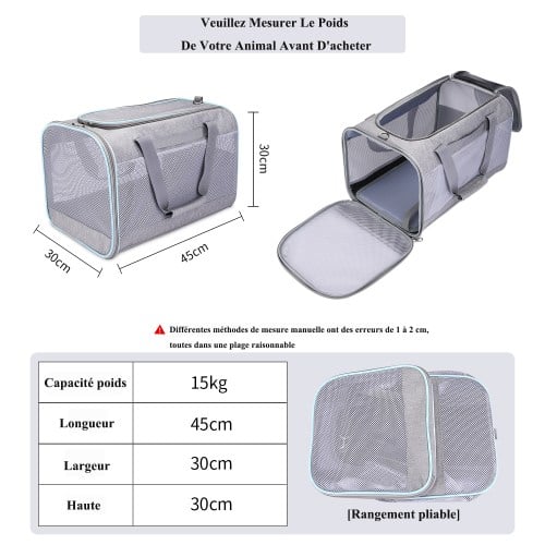 Sac De Transport Pour Animal Chien Chat Avec Bandoulière Réglable, Caisse De Transport Respirant Et Pliable - 453030cm - Gris -Promos Patto Chou Boutique AAHKMJXYDAFdJAOAIMEbOAchxxmgmvIItZS6o7wq5RbzOezTYu Su7VNV