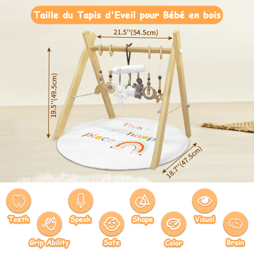Tapis D'Éveil Et D'Activités Douceur Transportable Pour Bébé En Bois, Coussin Et 8 Jouets Amovibles, Ultra-Doux -Stanleyfaco Magasin AAHKMJXYDAFdJAOAIMEbOAchxxmgmvIItZS6o7wq5RbzOezTYu Su7VNV