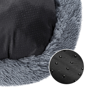 Couchage Chat Panier pour chat/chien Rond en Peluche pour et Confortable-Gris Foncé