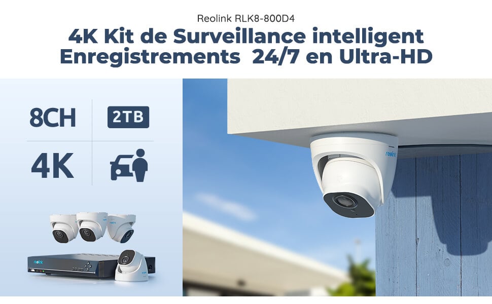 Reolink Kit De Vidéosurveillance 4K 8MP Détection De Personne Et Véhicule, 8CH PoE NVR 2To HDD Système De Sécurité Filaire,RLK8-800D4-A -Dahuace Boutique AAHKMJXYDAFdJAOAIMEbOAchxxmgmvIItZS6o7wq5RbzOezTYu Su7VNV