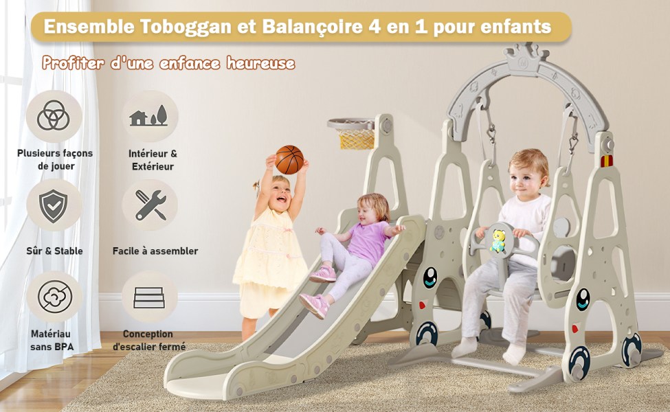 Toboggan 4 en 1 pour enfants