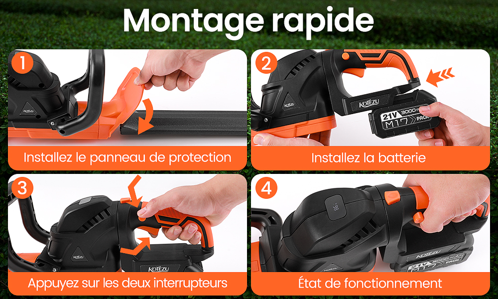 Utilisation taille-haies jardin
