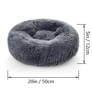 Couchage Chat Panier pour chat/chien Rond en Peluche pour et Confortable-Gris Foncé