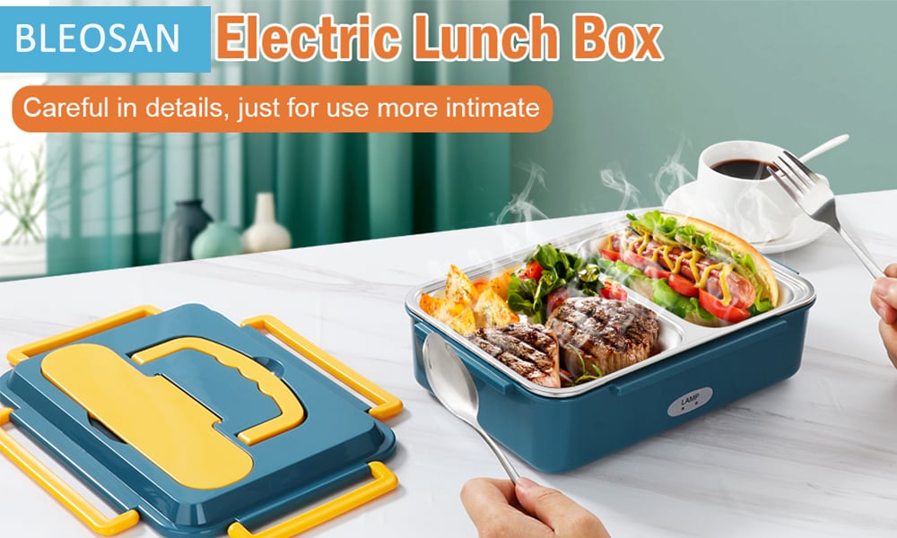 Lunch box Chauffant 3 en 1 isotherme Boîte Repas gamelle Chauffante 1,2L  Isotherme Electrique 220V
