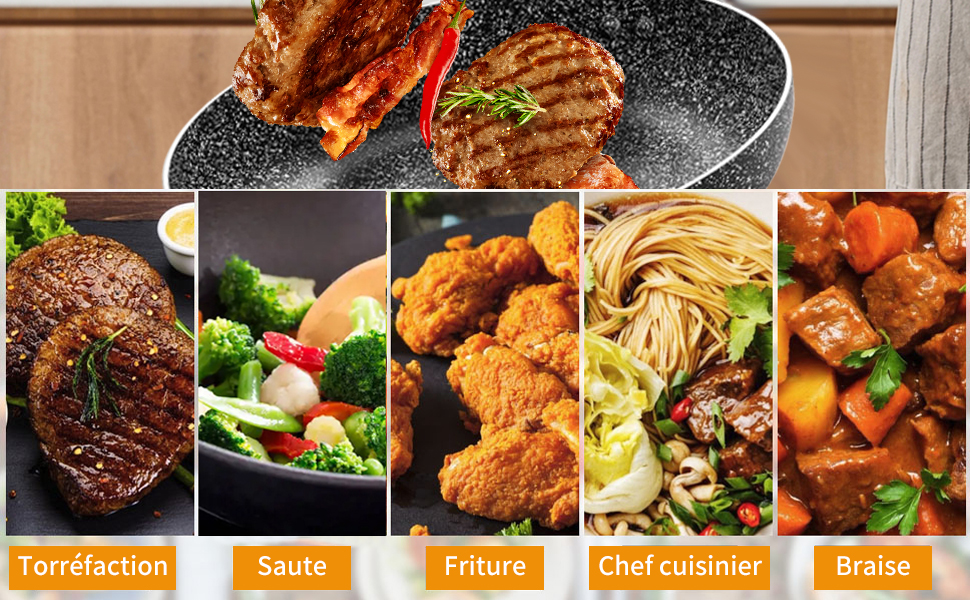 Revêtement ILAG GRANITEC Batterie Cuisine 6 Pièces Briebe - Casseroles Induction Antiadhésives Granitec Revêtement Antiadhésif ILAG