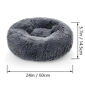 Couchage Chat Panier pour chat/chien Rond en Peluche pour et Confortable-Gris Foncé