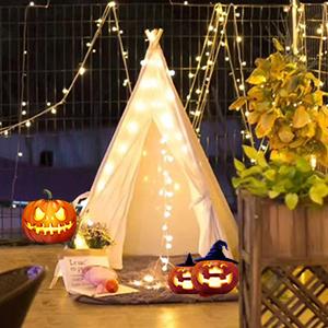 LUVODI Tipi Enfant Blanc, Tente de Jeux avec Fenêtre Décoratif