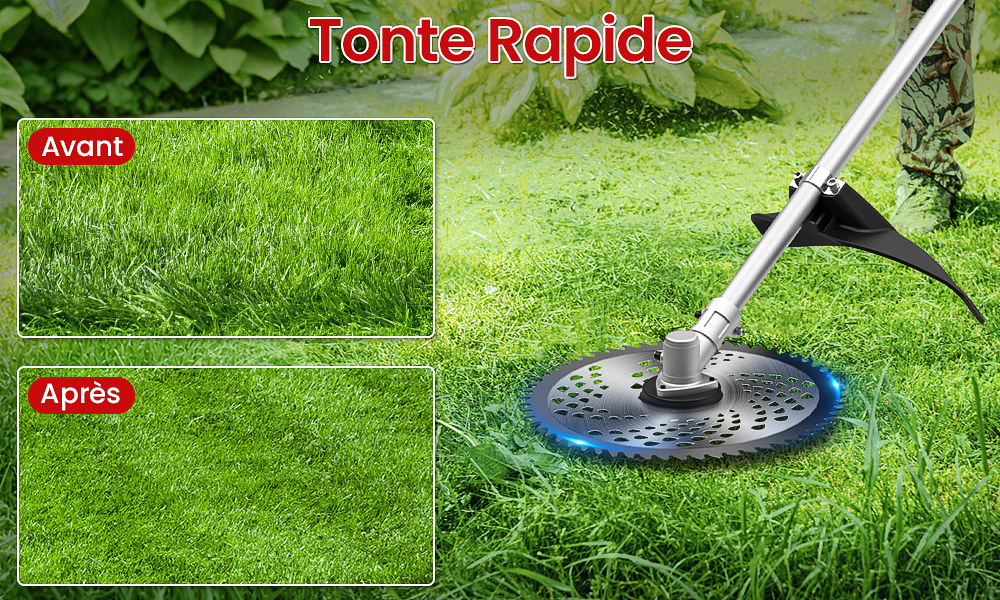 Utilisation débroussailleuse jardin