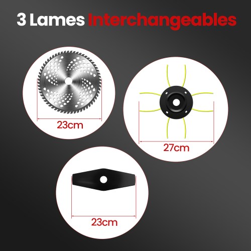 3 lames polyvalentes débroussailleuse