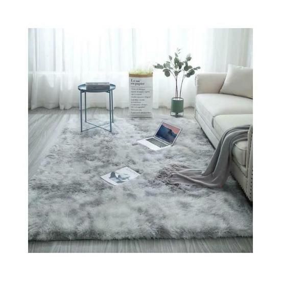 Tapis de Salon 160 x 230cm en Peluche Gris