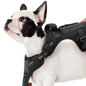Harnais Chien Anti Traction, Harnais Tactique Chien Réfléchissant Réglable avec Poignée et Anneaux pour Entraînement Chasse Noir