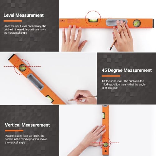 Niveau De Torpille Magnétique TACKLIFE Règle De Mesure De Niveau En Alliage D'aluminium 24 Pouces 3 Flacons Haute Visibilité Corps En Aluminium, Pour Horizontal Vertical Et 45 °MT-L02 -Promos Outil Virtuose Magasin AAHKMJXYDAFdJAOAIMEbOAchxxmgmvIItZS6o7wq5RbzOezTYu Su7VNV