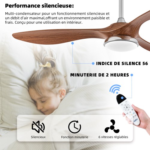 Fonctionnement silencieux à faible bruit : Ne produisant que 56 dB, il offre un environnement confortable et tranquille lorsque le ventilateur est en marche. Il crée une atmosphère calme pour le sommeil et d'autres situations, sans troubler votre tranquillité. Fonction de minuterie de 1/2/4/8 heures: Equipé d'une fonction de temporisation de1/2/4/8 heures heures, il suffit d'appuyer sur le bouton pour éteindre le ventilateur à la fin du temps prédéfini. L'opération est simple. Cependant, attention, une fois la fonction de temporisation activée, ne pressez aucun autre bouton, sinon la fonction de temporisation deviendra inopérante.
