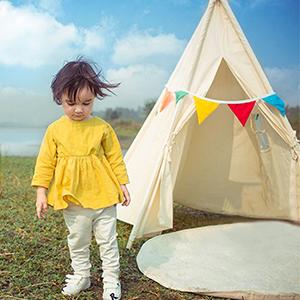 LUVODI Tipi Enfant Blanc, Tente de Jeux avec Fenêtre Décoratif