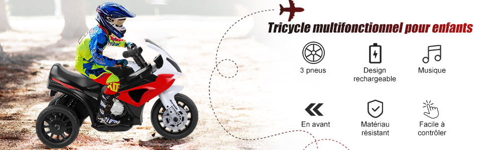 DREAMADE Moto Électrique Pour Enfant, Véhicule Pour Enfants 6 V Avec 3 Roues, Lumineux Et Musique, Siège Confort Et Repose-Pieds, Pour Enfant 18-36 Mois, Charge Maximale 20 KG (Noir) -Pas Cher Clair Jardin Magasin AAHKMJXYDAFdJAOAIMEbOAchxxmgmvIItZS6o7wq5RbzOezTYu Su7VNV