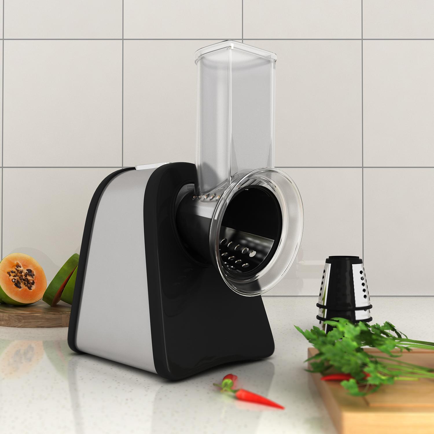 Coupe-légumes Multifonction Électrique Professionnel, Râpe Trancheuse à Salade, Découper Légumes Avec 4 Cônes En Inox Noir -Petit Électroménager AAHKMJXYDAFdJAOAIMEbOAchxxmgmvIItZS6o7wq5RbzOezTYu Su7VNV