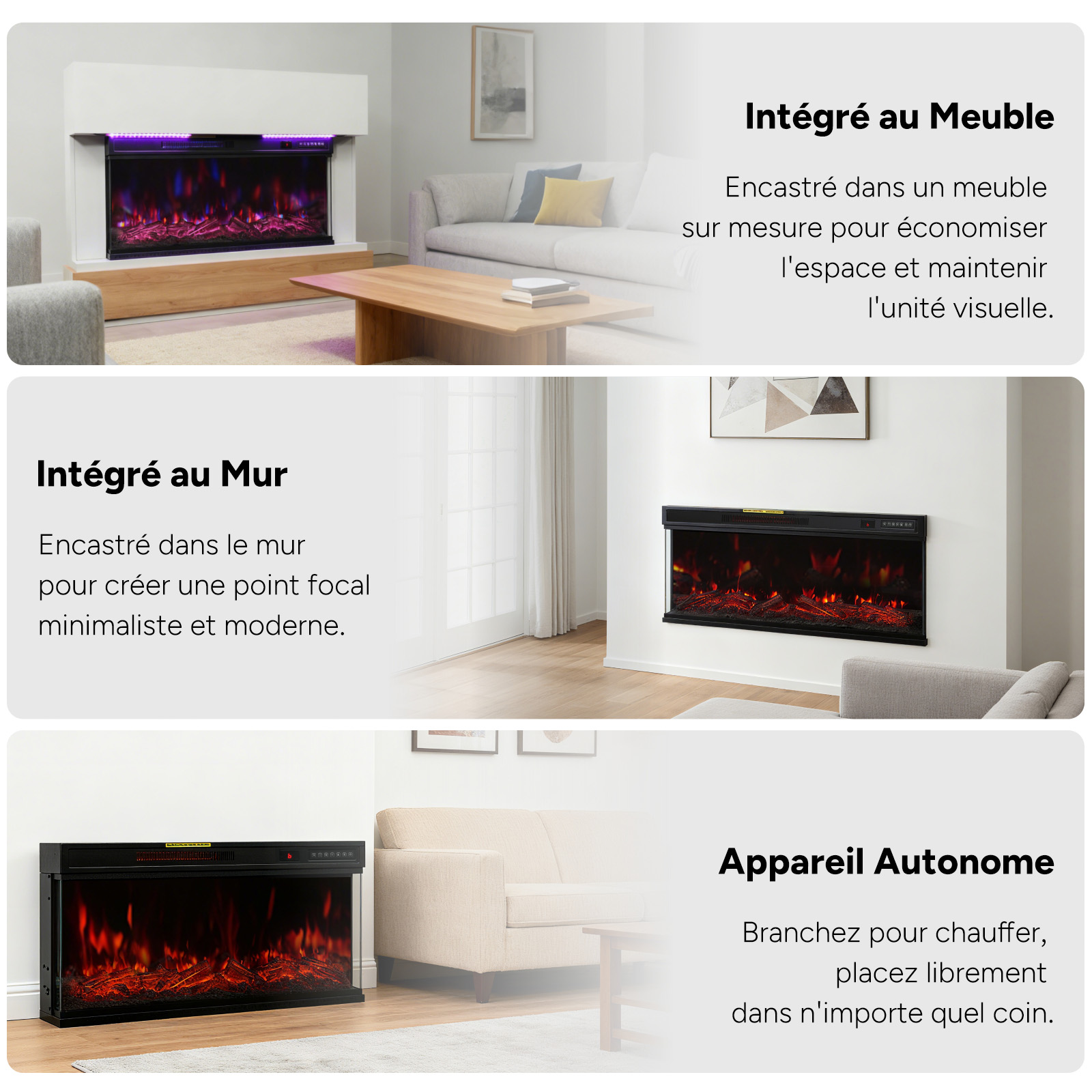 Installation encastrable ou sur pied