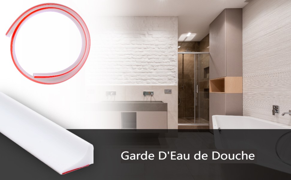 Barrière de douche pliable et système de rétention pour barrage deau et maintient leau à lintérieur du seuil