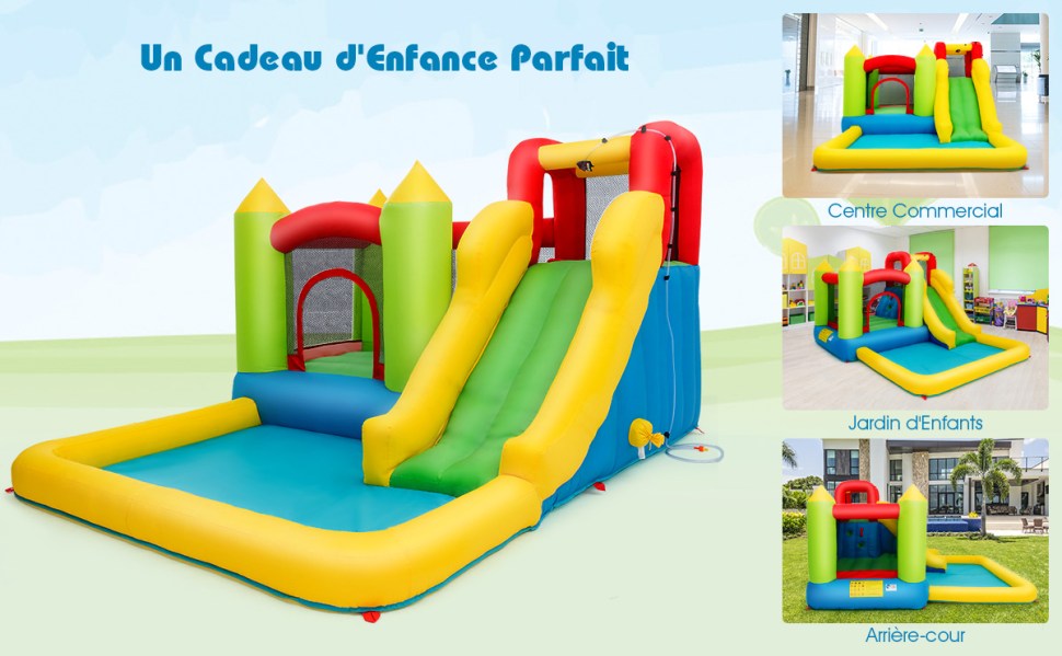 DREAMADE Château Gonflable Pour Enfants, Aire De Jeux Gonflable Avec Trampoline, Toboggan Aquatique, Mur D’Escalade Et Piscine, Accessoires Riches, Pour Enfants De 3 à 10 Ans, Gonfleur Non Inclus -Pas Cher Clair Jardin Magasin AAHKMJXYDAFdJAOAIMEbOAchxxmgmvIItZS6o7wq5RbzOezTYu Su7VNV bILW8E32j1EjThAIaSDXLNVKhoEqoxDxRZeUCdc8PHdhRhdV0HmAjGCyOBxUd OA6mzX3dmg=