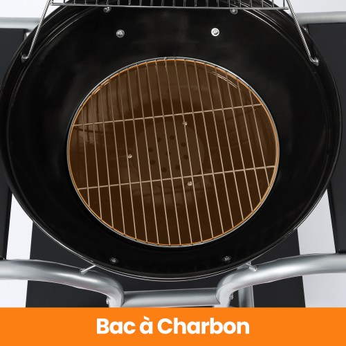 Bac à charbon réglable barbecue