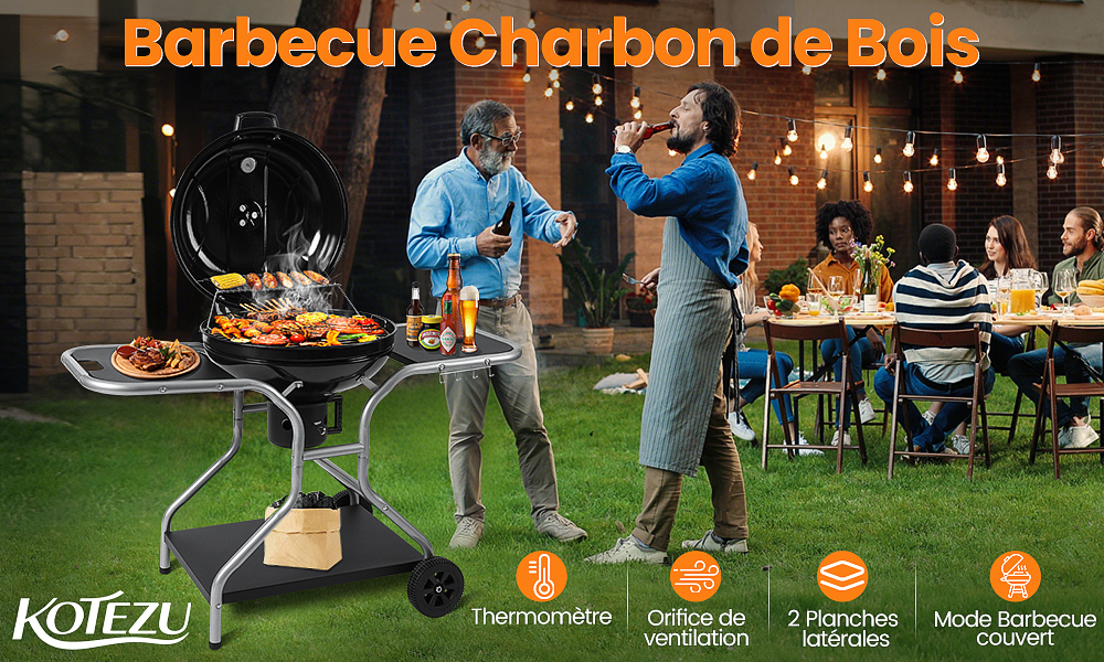Barbecue charbon KOTEZU jardin terrasse
